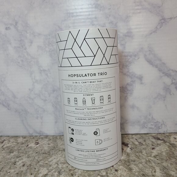 Brumate Hopsulator Trio 3 in 1 MATTE BLACK Can insulator 16oz or 12oz New - Picture 2 of 3